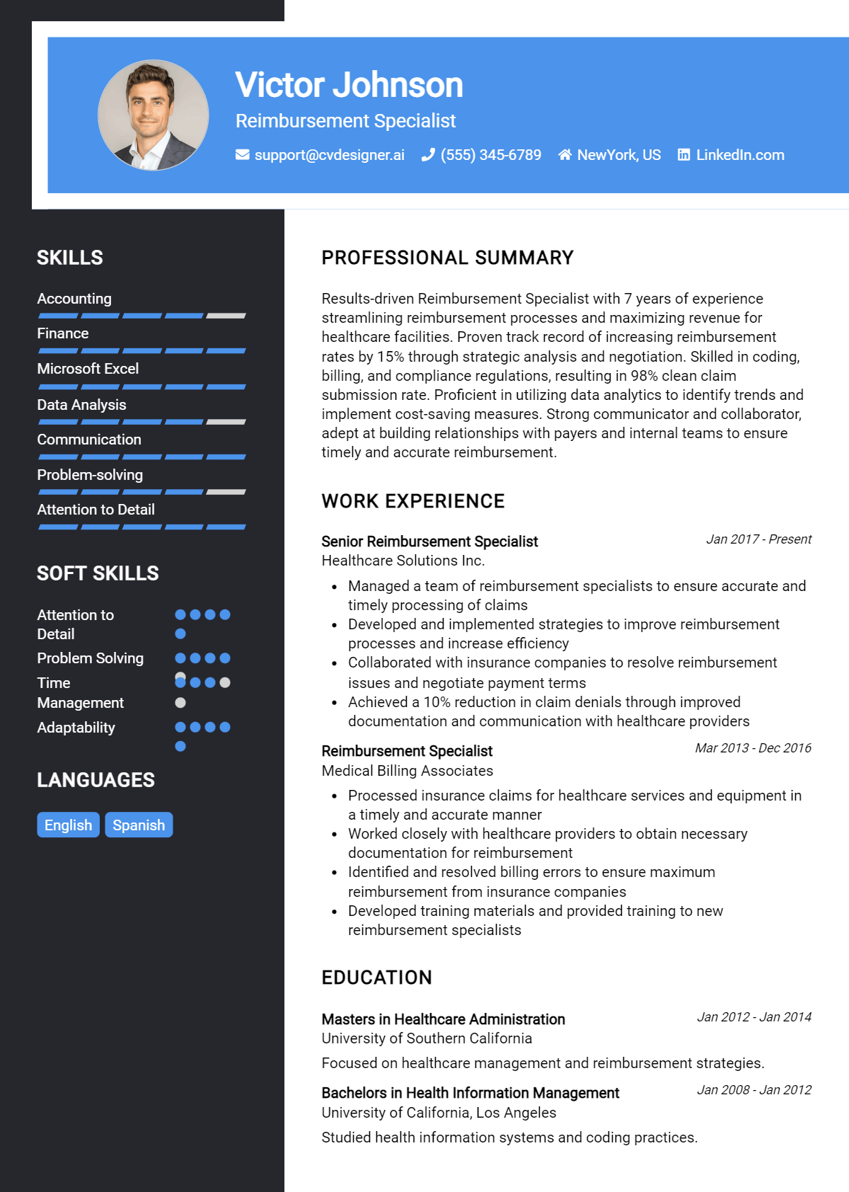 Reimbursement Specialist Resume Example