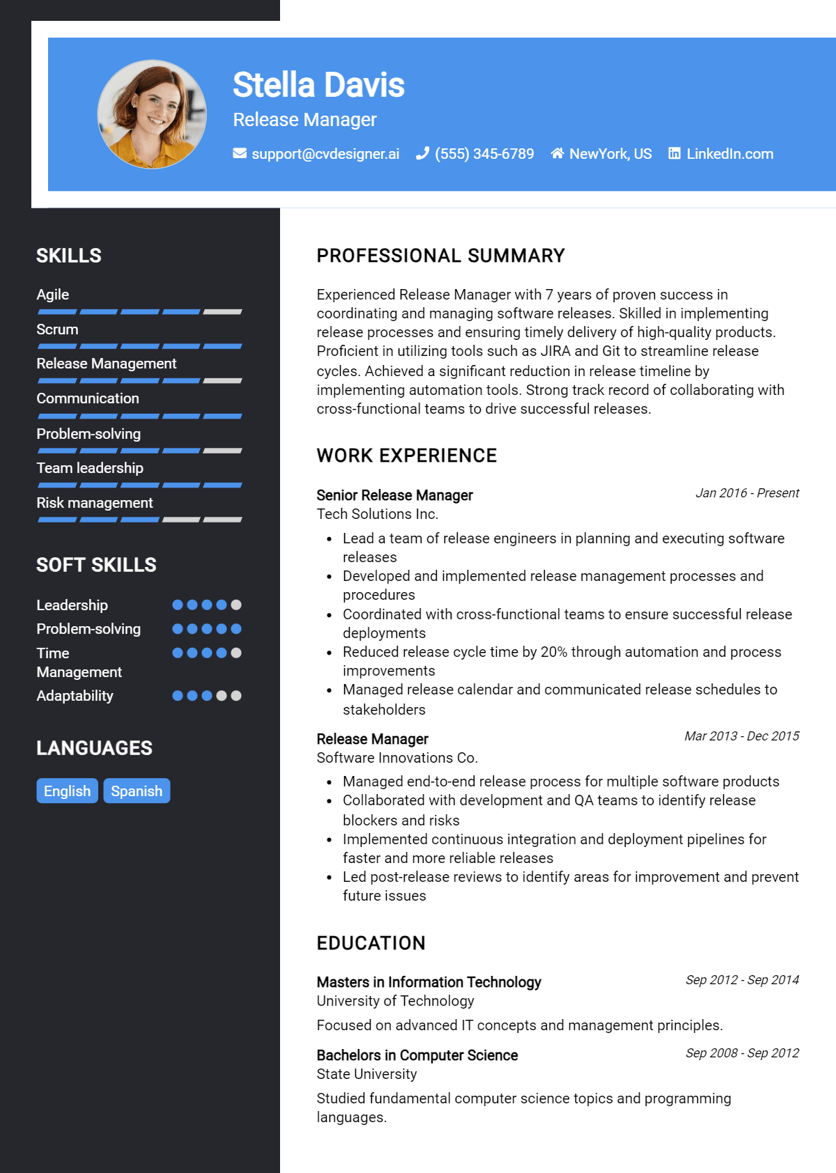Release Manager Resume Example