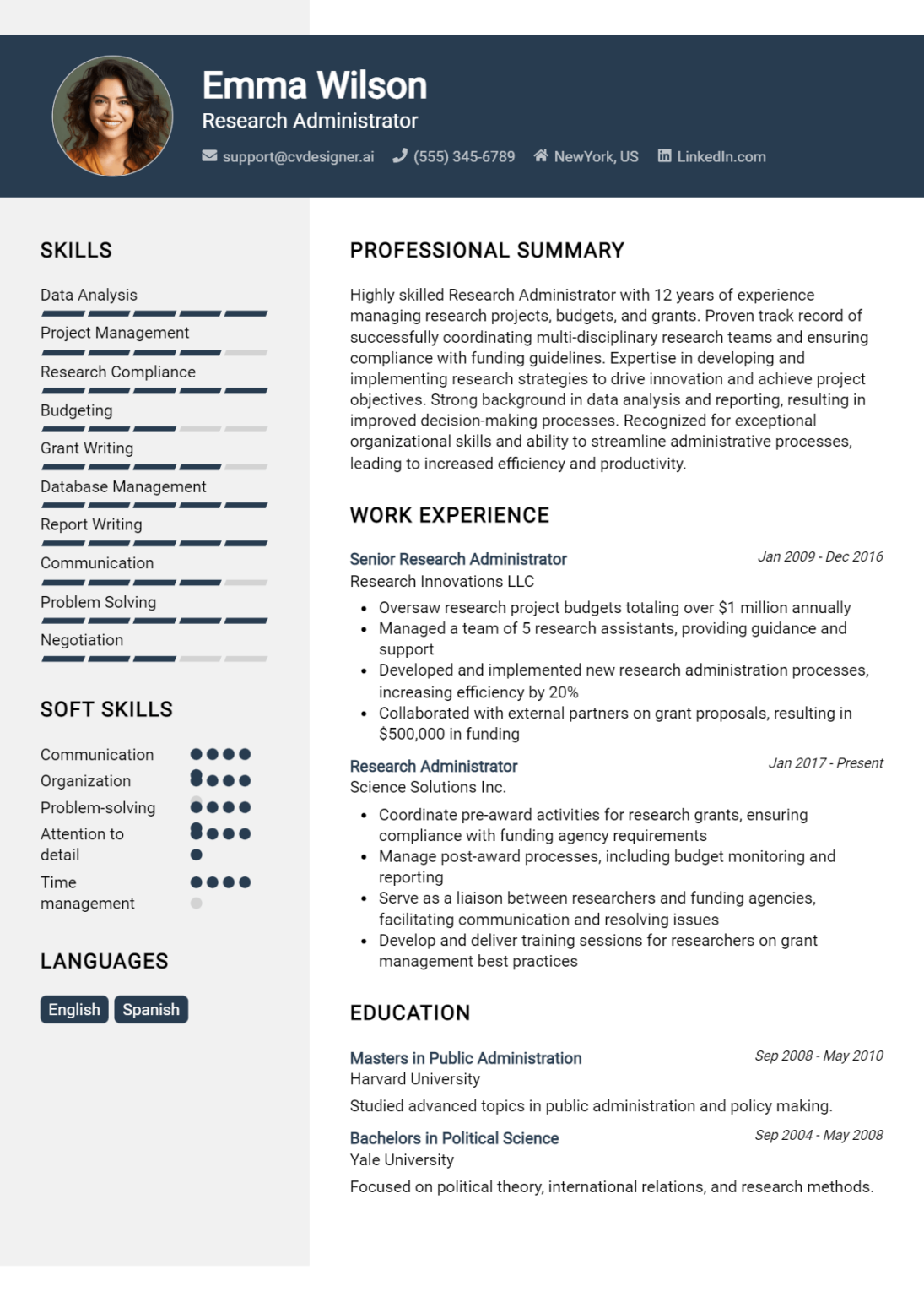 Research Administrator Resume Example for 2024: How to Craft a Winning ...