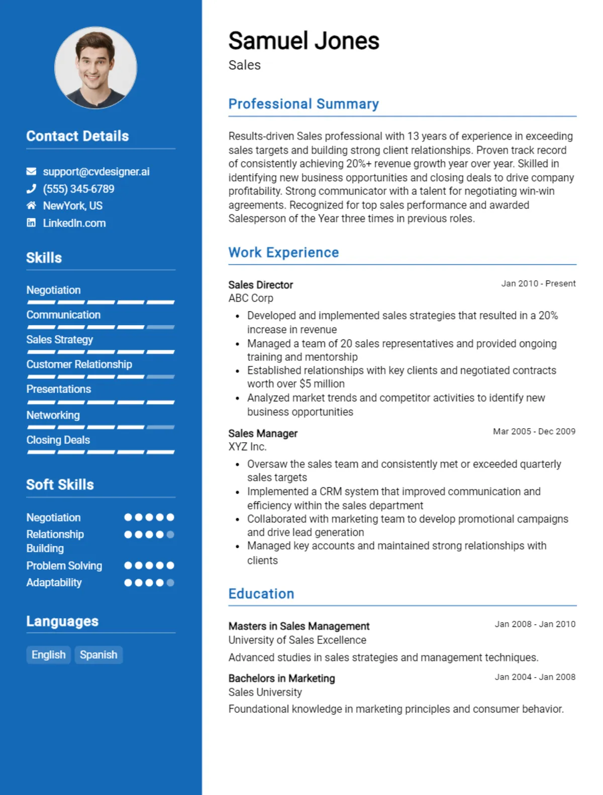 Sales CV Example