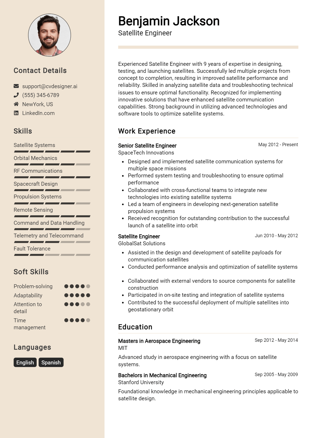 Satellite Engineer Resume Example