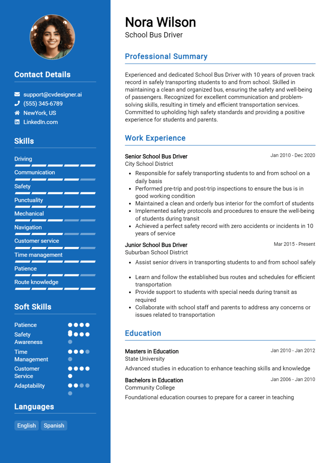 22 School Bus Driver Resume Examples for 2024: Free Templates ...