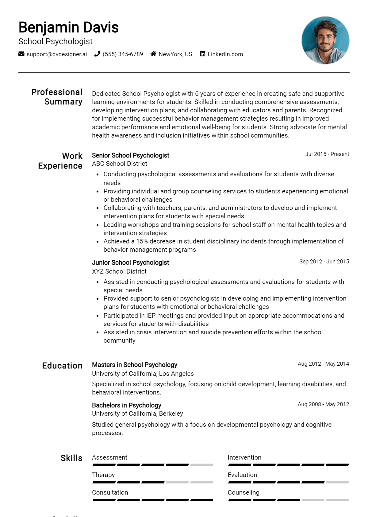School Psychologist Resume Example