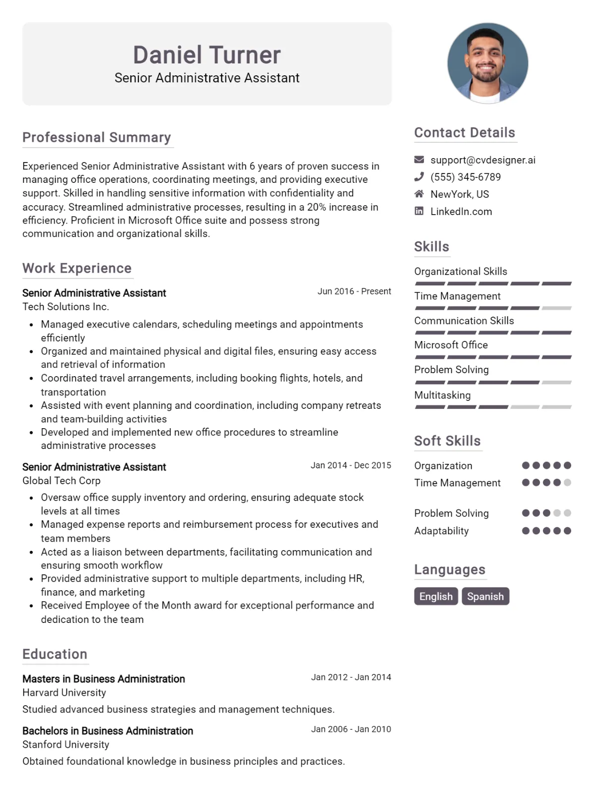 Senior Administrative Assistant CV Example For 2024: Top Tips & Samples ...