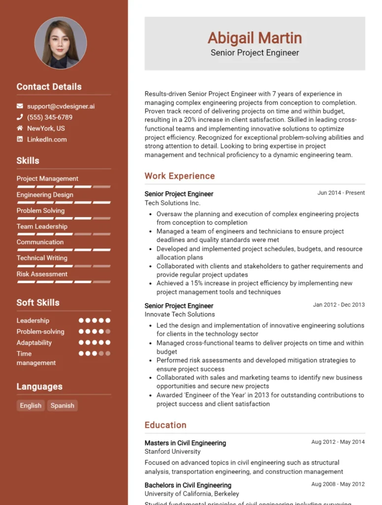 32 Engineer CV Examples And Free Templates For 2024 CVDesigner ai electrical-engineer-cv-examples-templates-visualcv