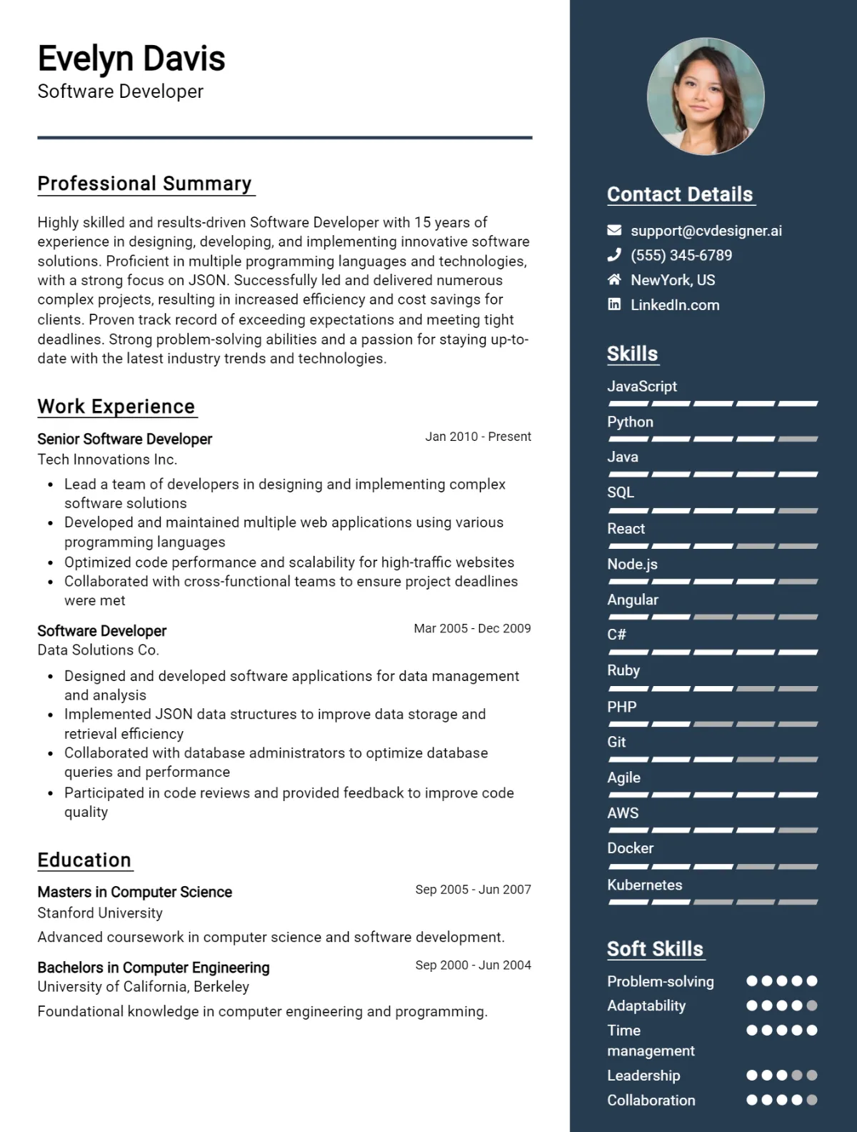 Software Developer CV Example