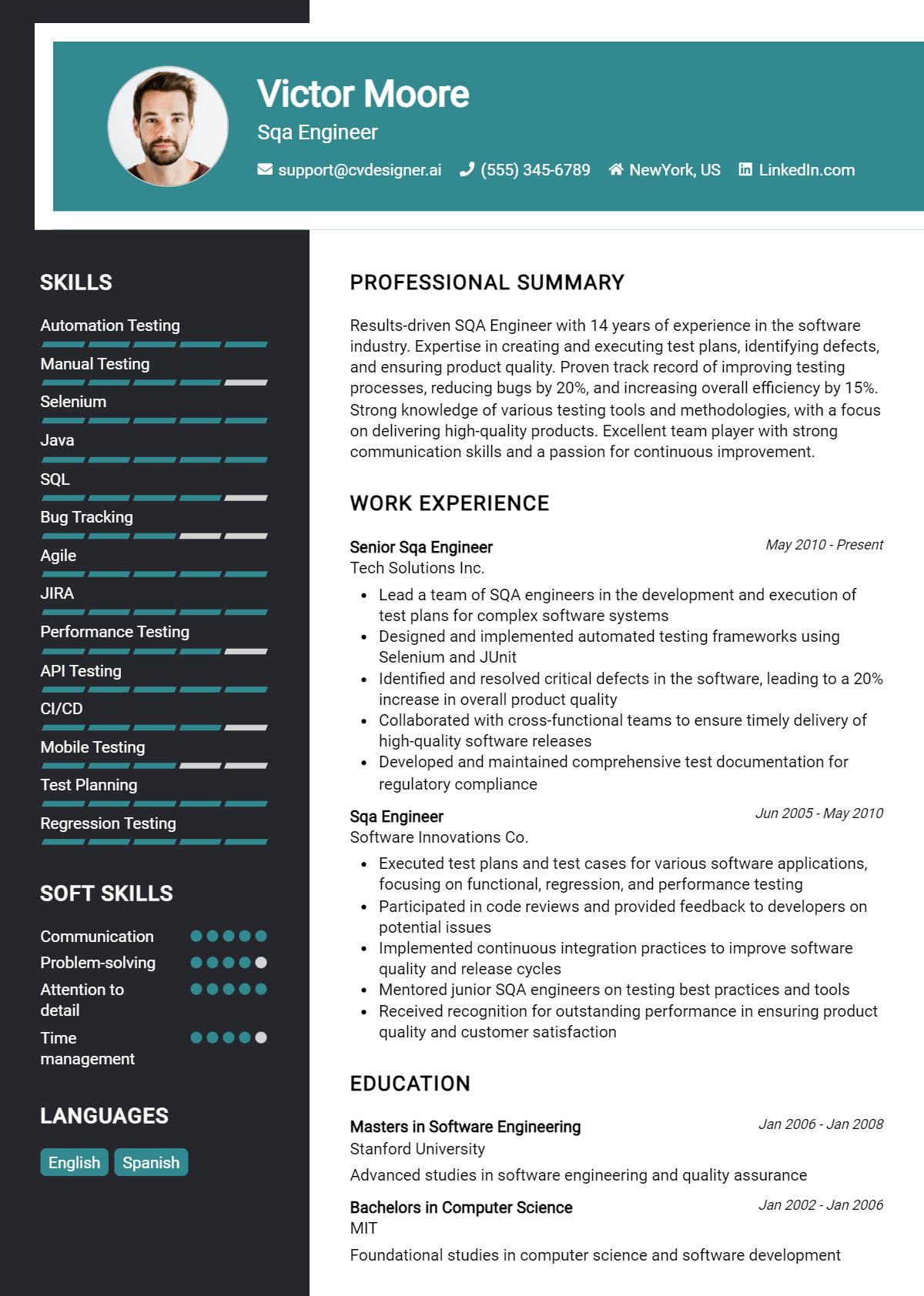 Sqa Engineer Resume Example