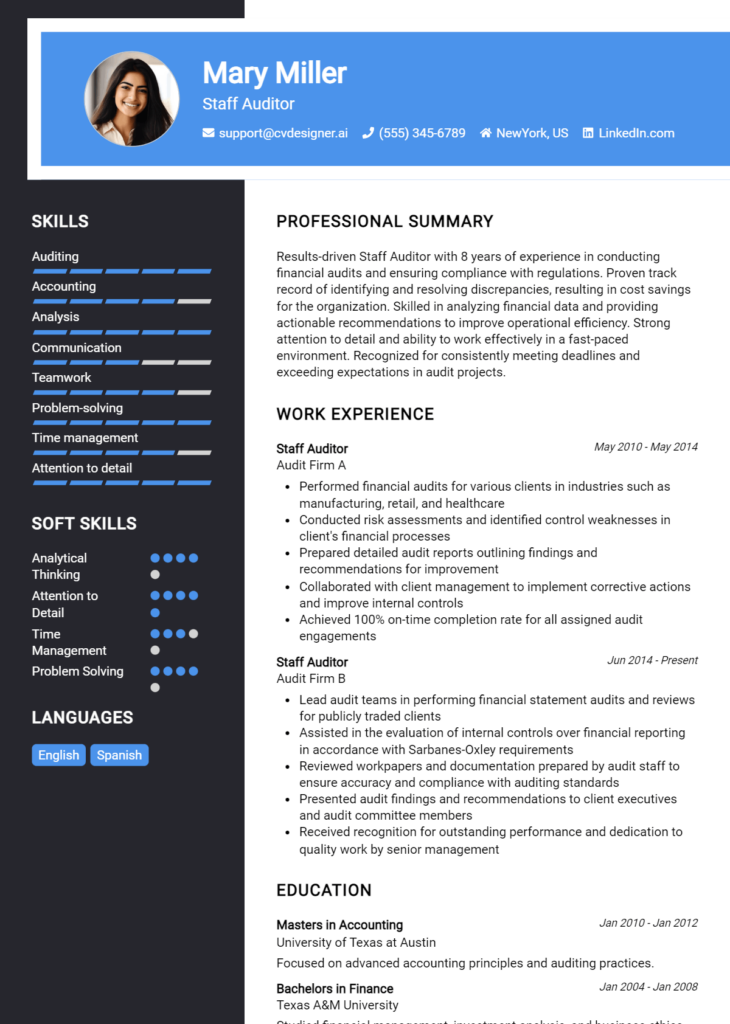 12 Lead Auditor Resume Examples And Templates for 2024tes - CVDesigner.ai