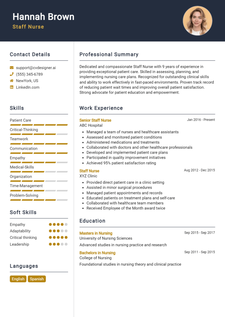 26 Staff Nurse Resume Examples for 2025: Tips to Stand Out