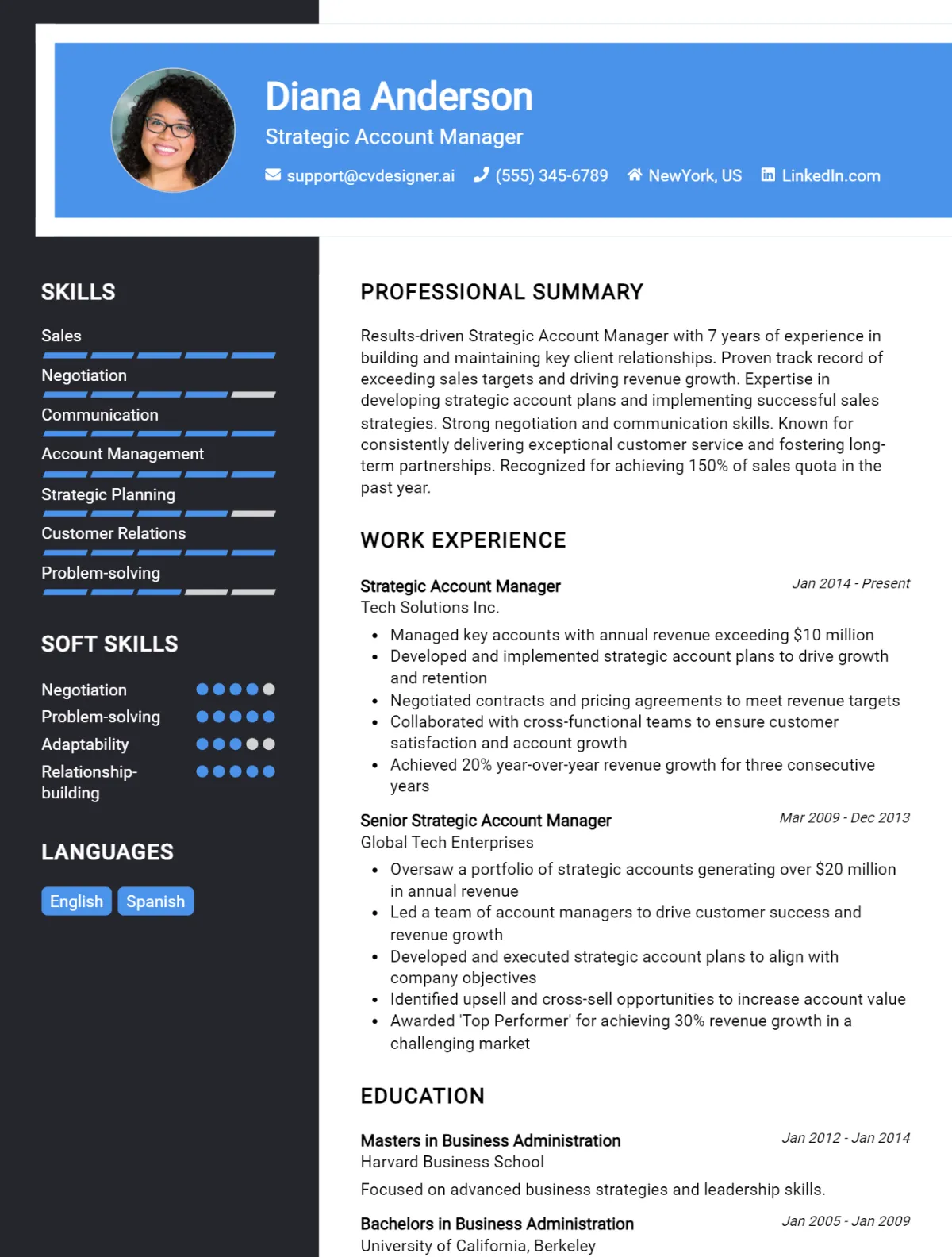 Strategic Account Manager CV Example