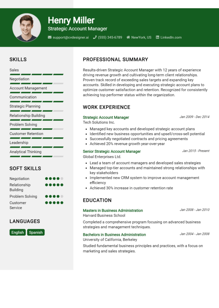 9 Customer Account Manager Resume Examples for 2025: Expert Tips ...