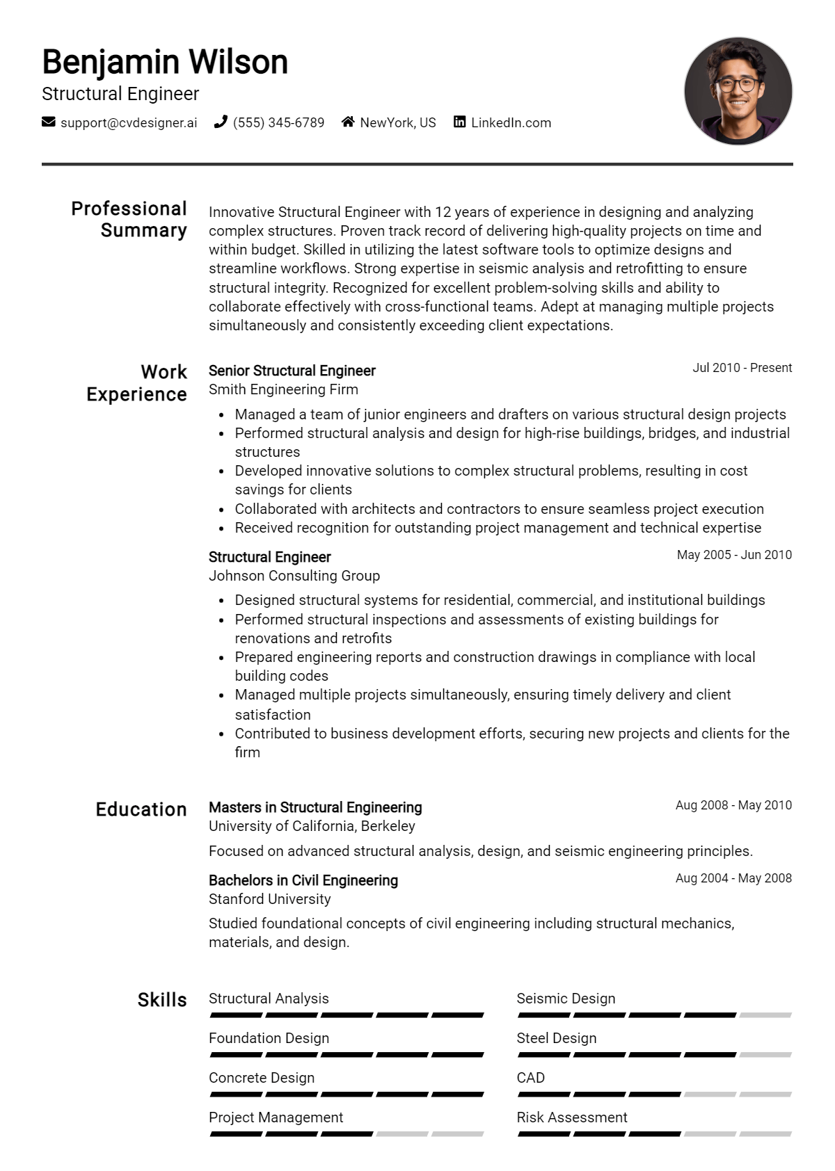 Structural Engineer Resume Example