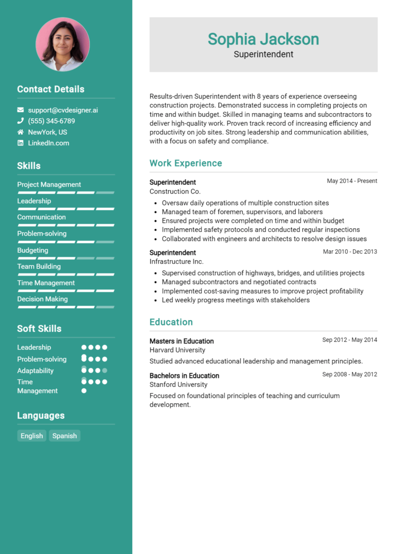 Superintendent Resume Example for 2025: Proven Tips & Templates