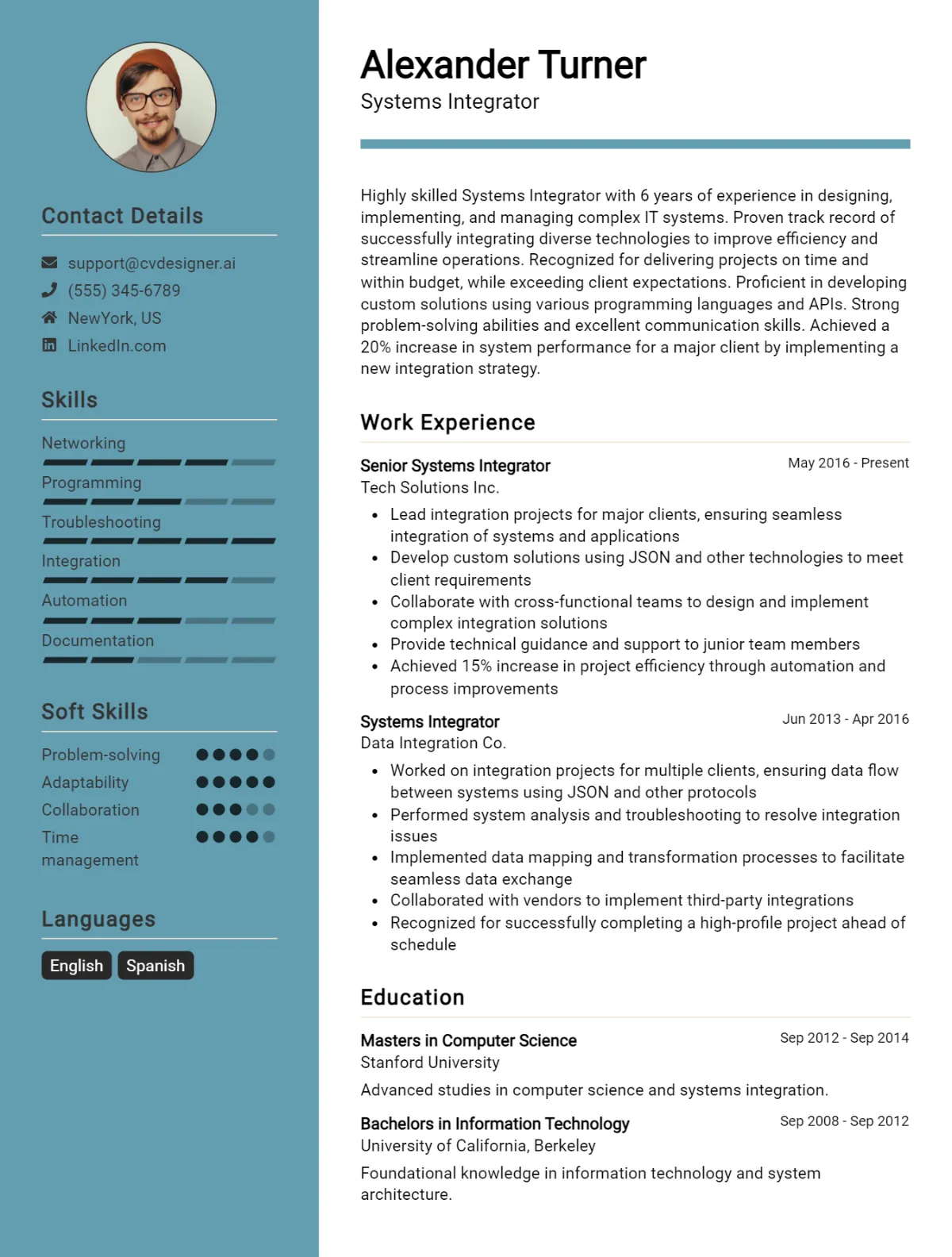 Systems Integrator CV Example