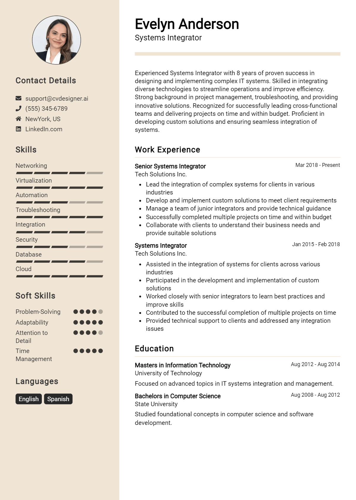 Systems Integrator Resume Example for 2024: Best Writing Guide ...