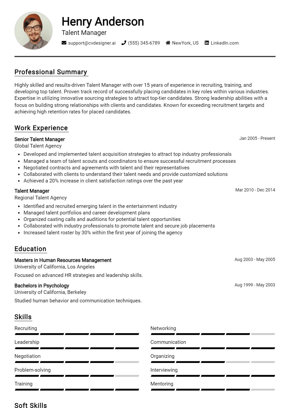 9 Talent Manager Resume Examples for 2024: Expert Tips - CVDesigner.ai