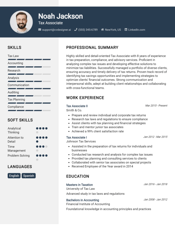 8 Associate Accountant Resume Examples And Templates for 2025 CVDesigner.ai