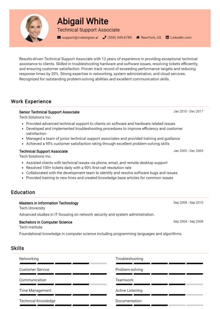 7 Technical Support Analyst Resume Examples And Templates for 2024 ...