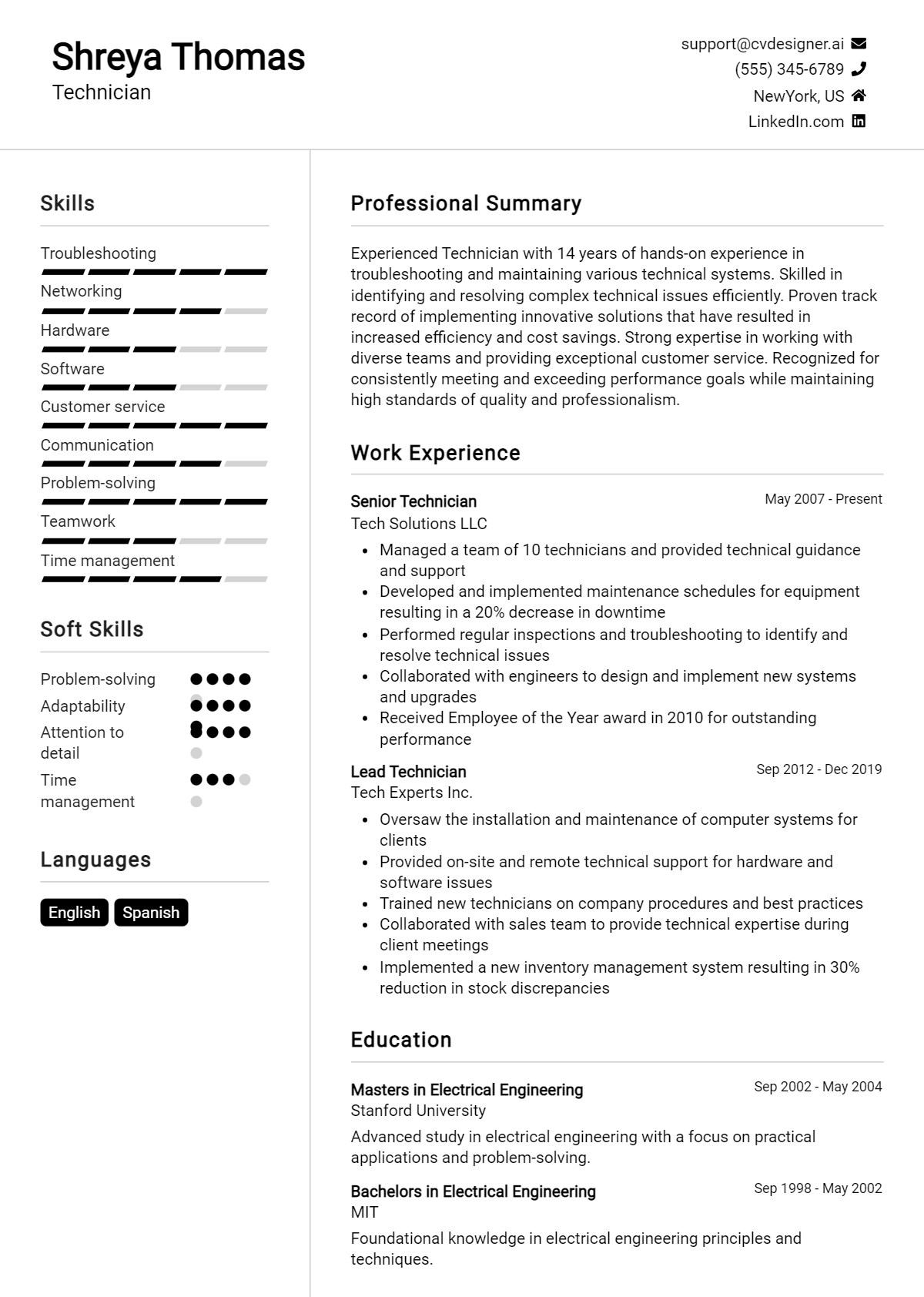Technician Resume Example (1)