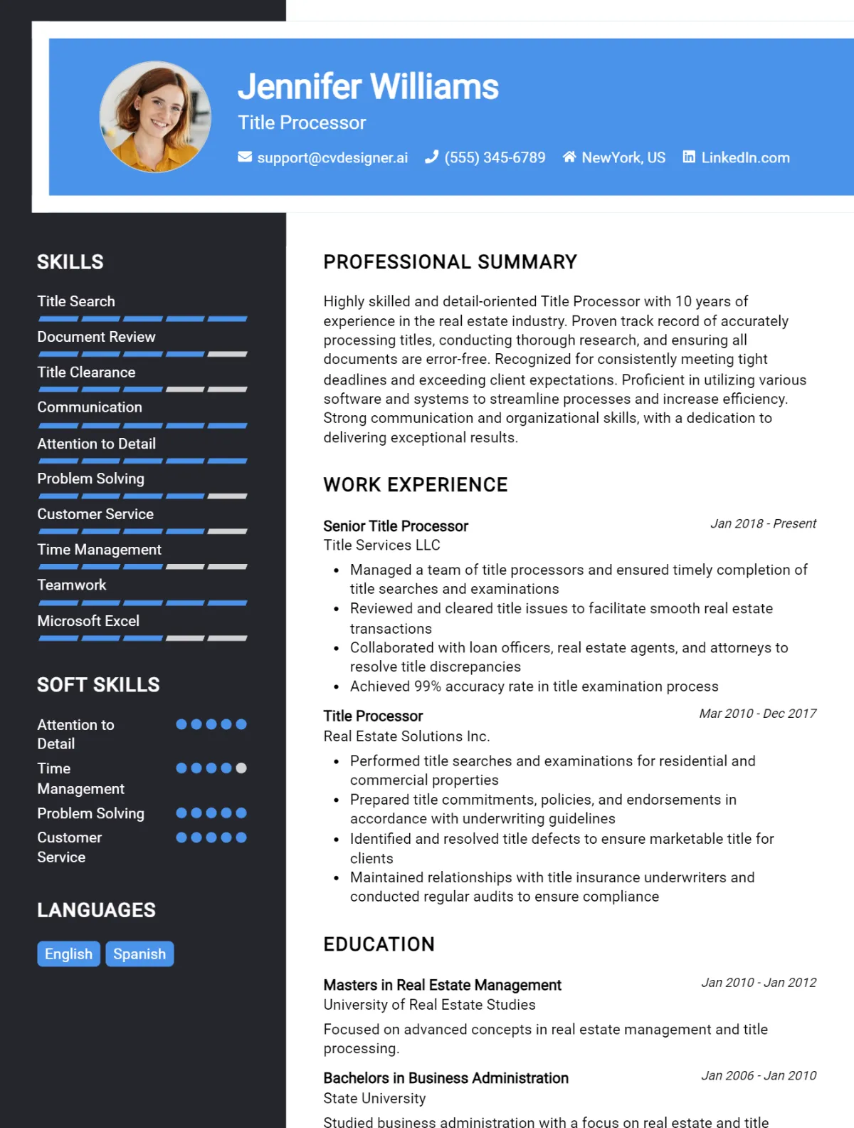 Title Processor CV Example