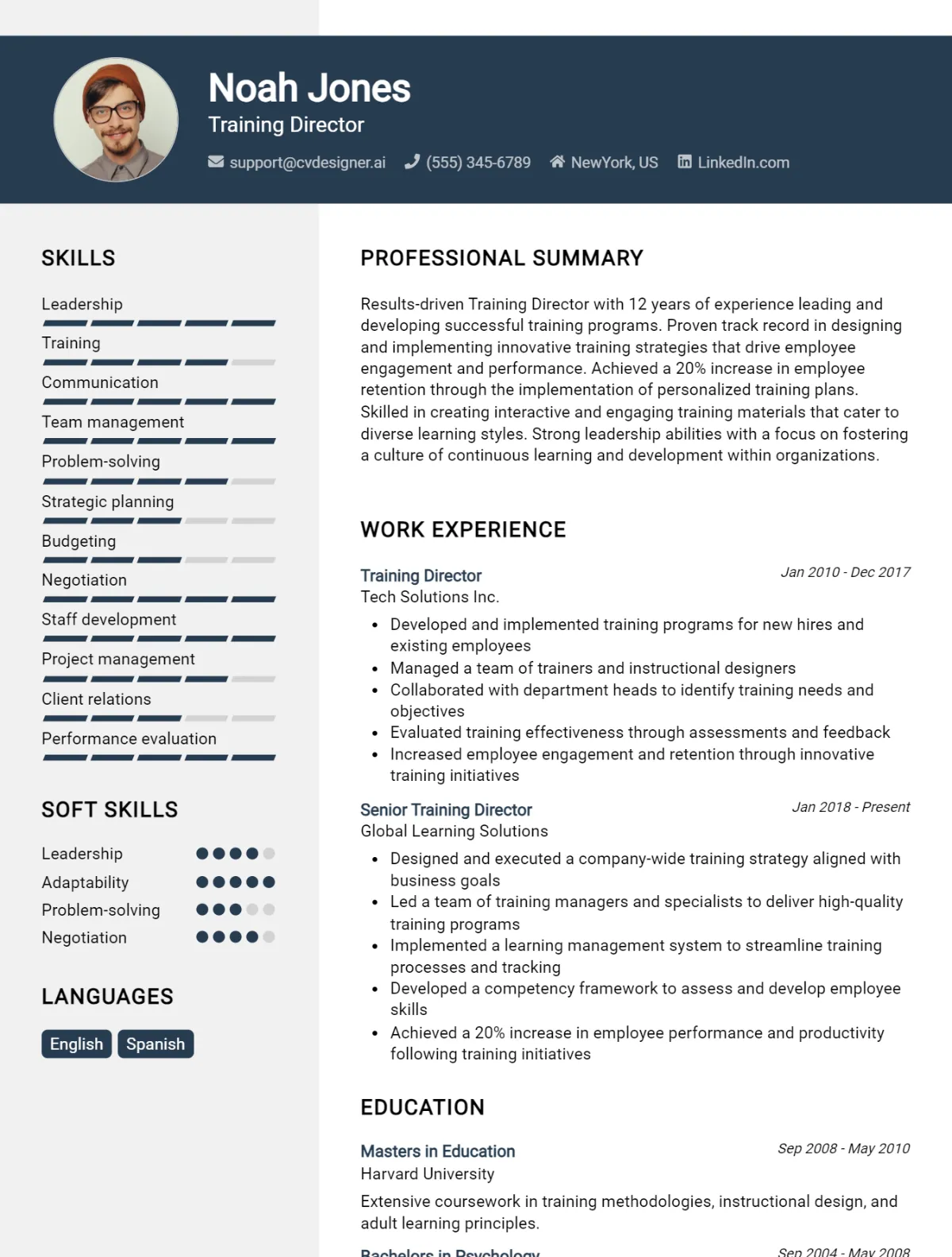 Training Director CV Example