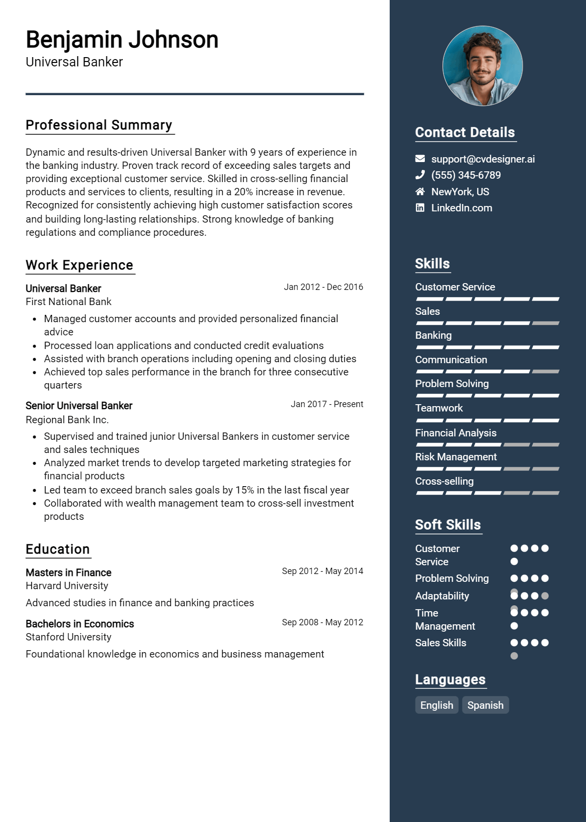 Universal Banker Resume Example