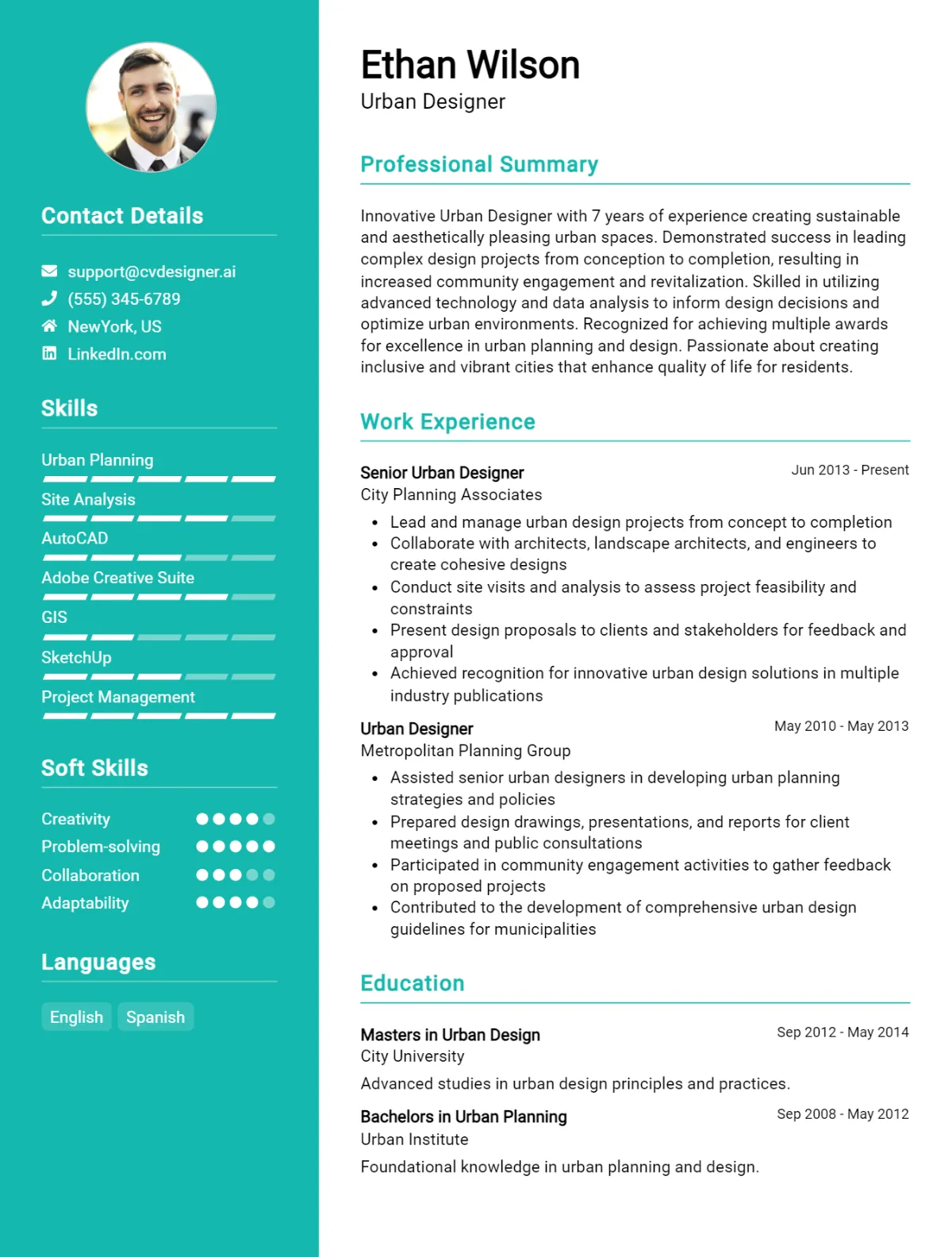 Urban Designer CV Example