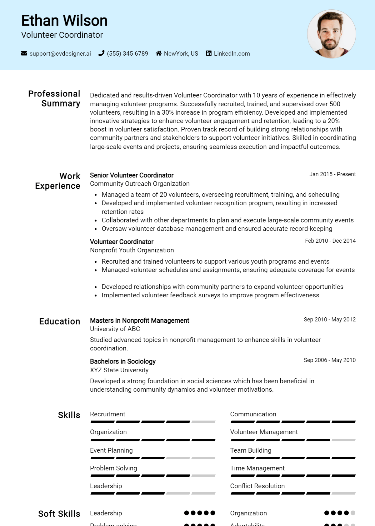 Volunteer Coordinator Resume Example for 2024: Writing Guide ...