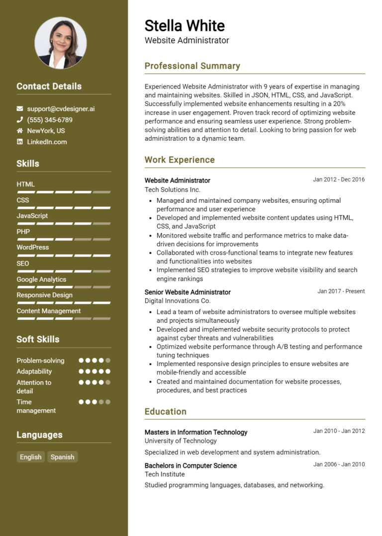 18 Website Administrator Resume Examples for 2025: Expert Tips