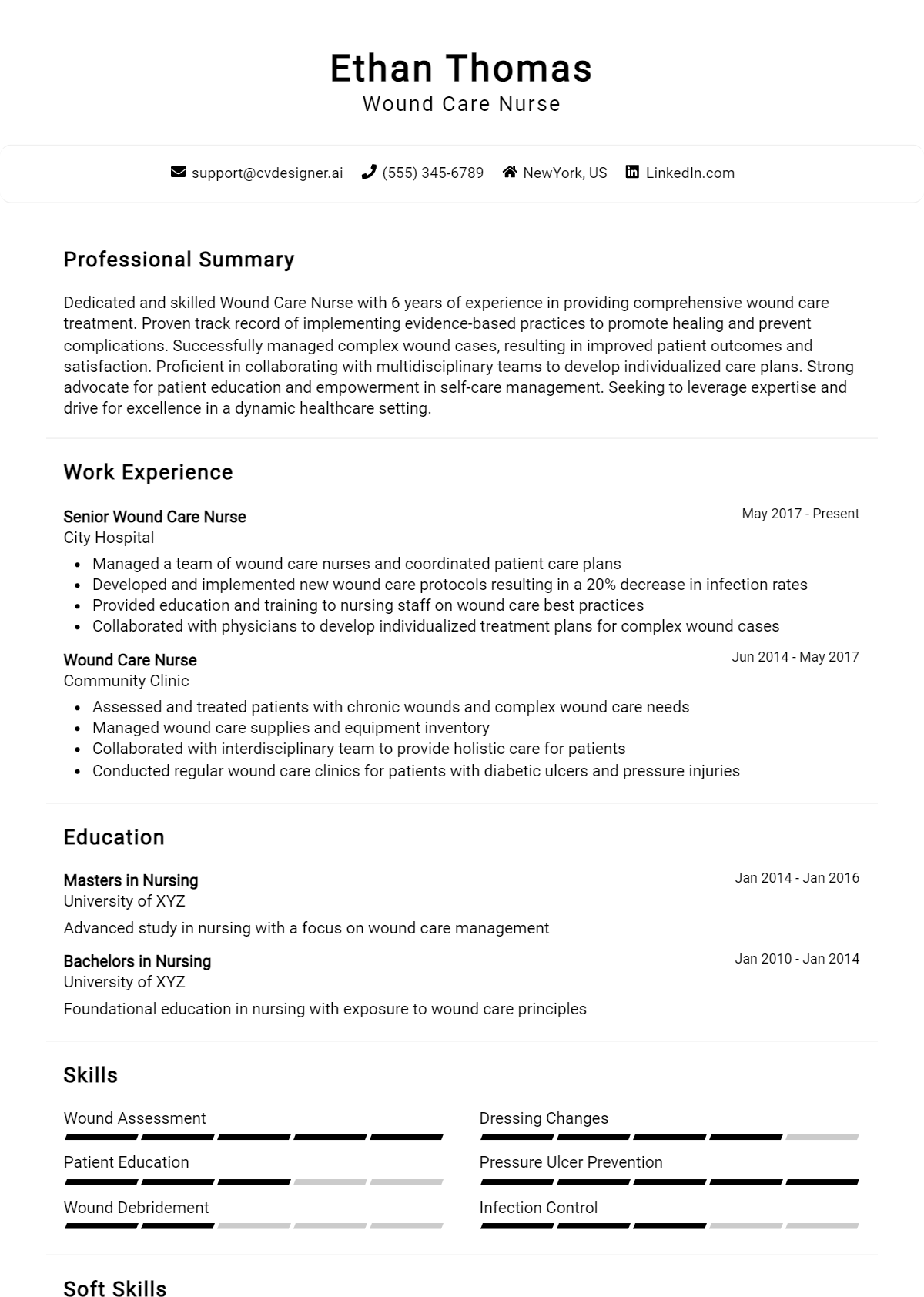 Wound Care Nurse Resume Example