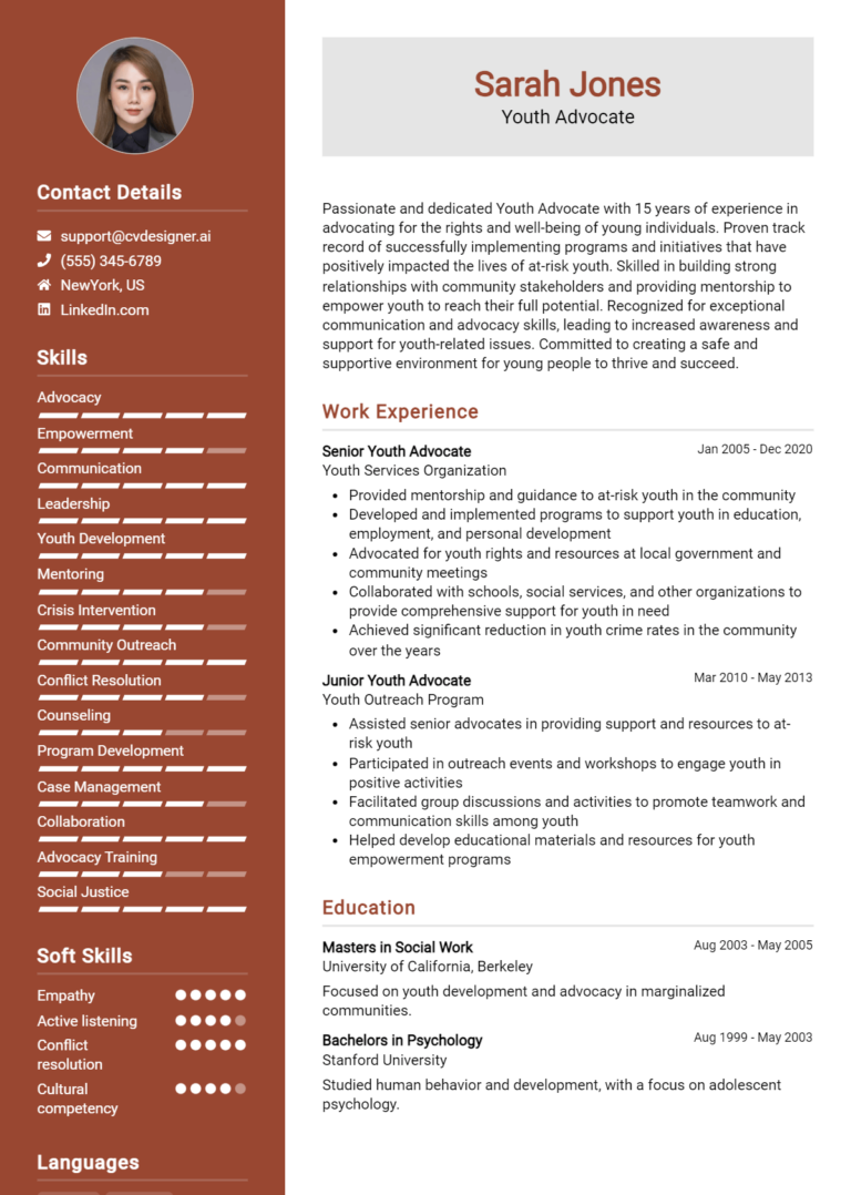 Youth Advocate Resume Example for 2025: Effective Tips