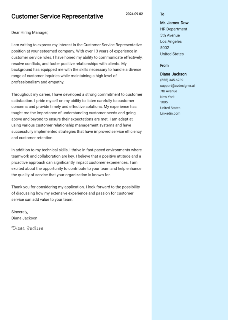 12 Customer Service Representative Cover Letter Examples for 2025: Ultimate Guide