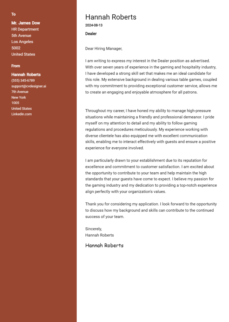 Dealer Cover Letter Example for 2025 (Download Templates)