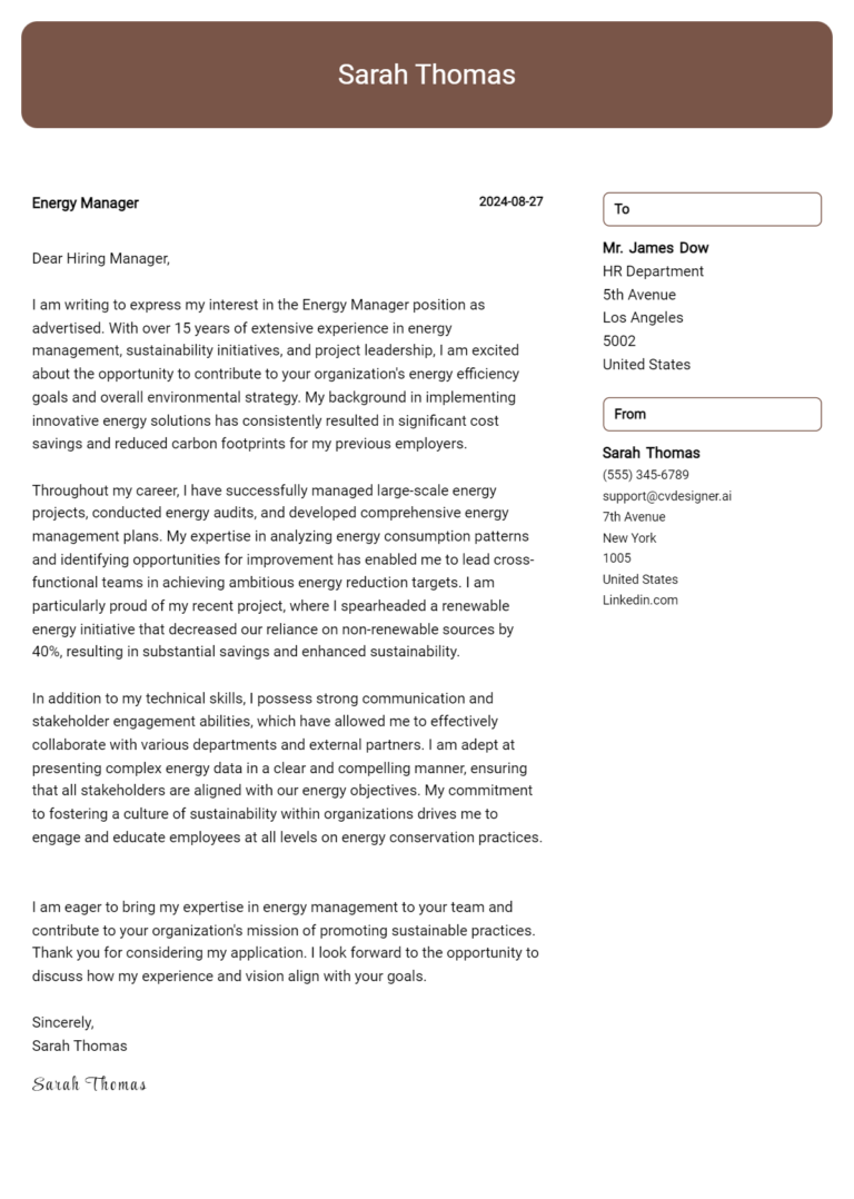 Energy Manager Cover Letter Examples and Templates for 2025 1 Energy Manager Cover Letter Examples and Templates for 2025