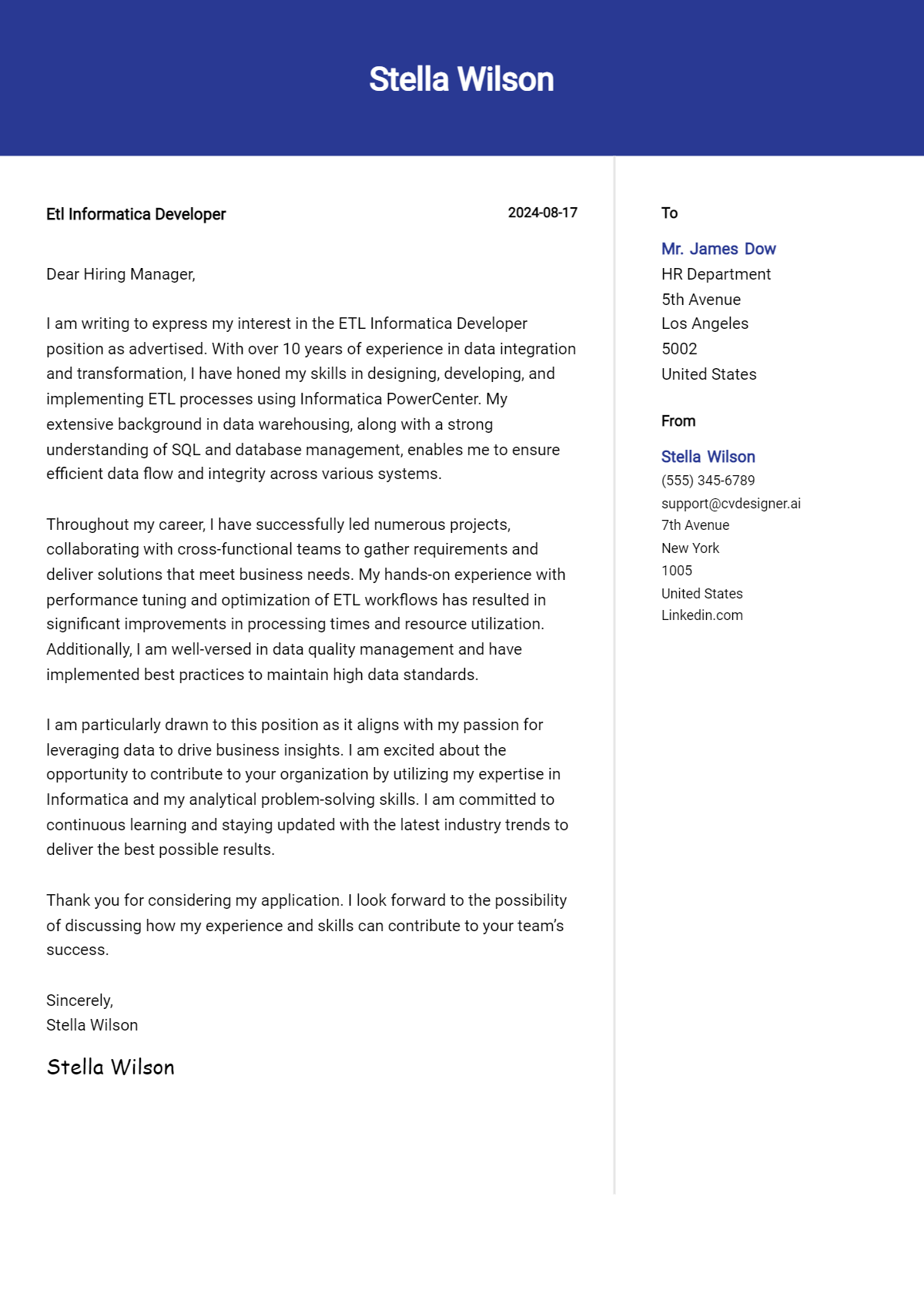 etl informatica developer cover letter example