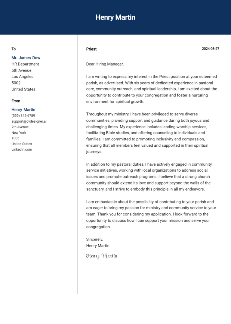 Priest Cover Letter Samples & Examples 2025 1 Priest Cover Letter Samples & Examples 2025
