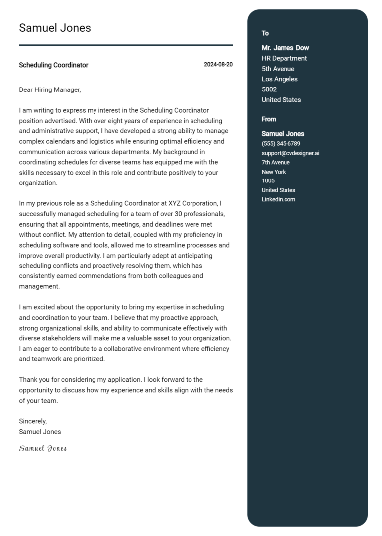 16 Coordinator Cover Letter Examples for 2024 (Download Templates ...