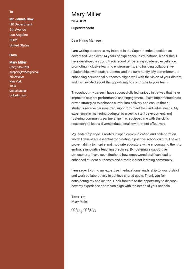 Superintendent Cover Letter Examples with Writing Tips for 2025 1 Superintendent Cover Letter Examples with Writing Tips for 2025