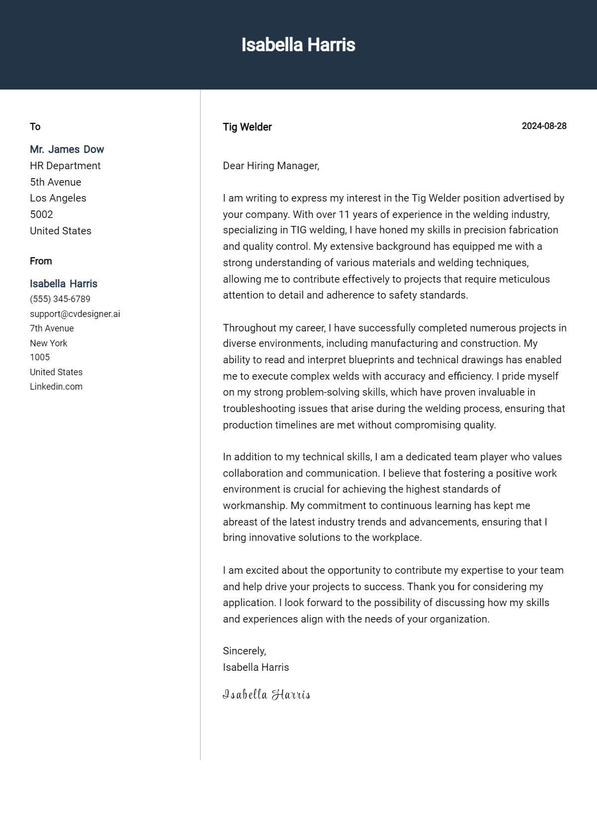 tig welder cover letter example